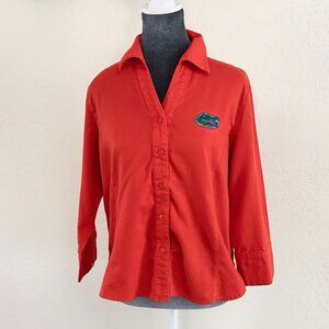 Florida Gators Womens Button Down Blouse - Orange - Size L